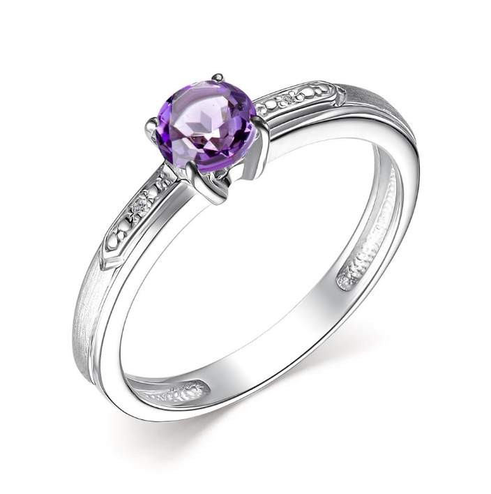 Кольцо из серебра 925 с аметистом