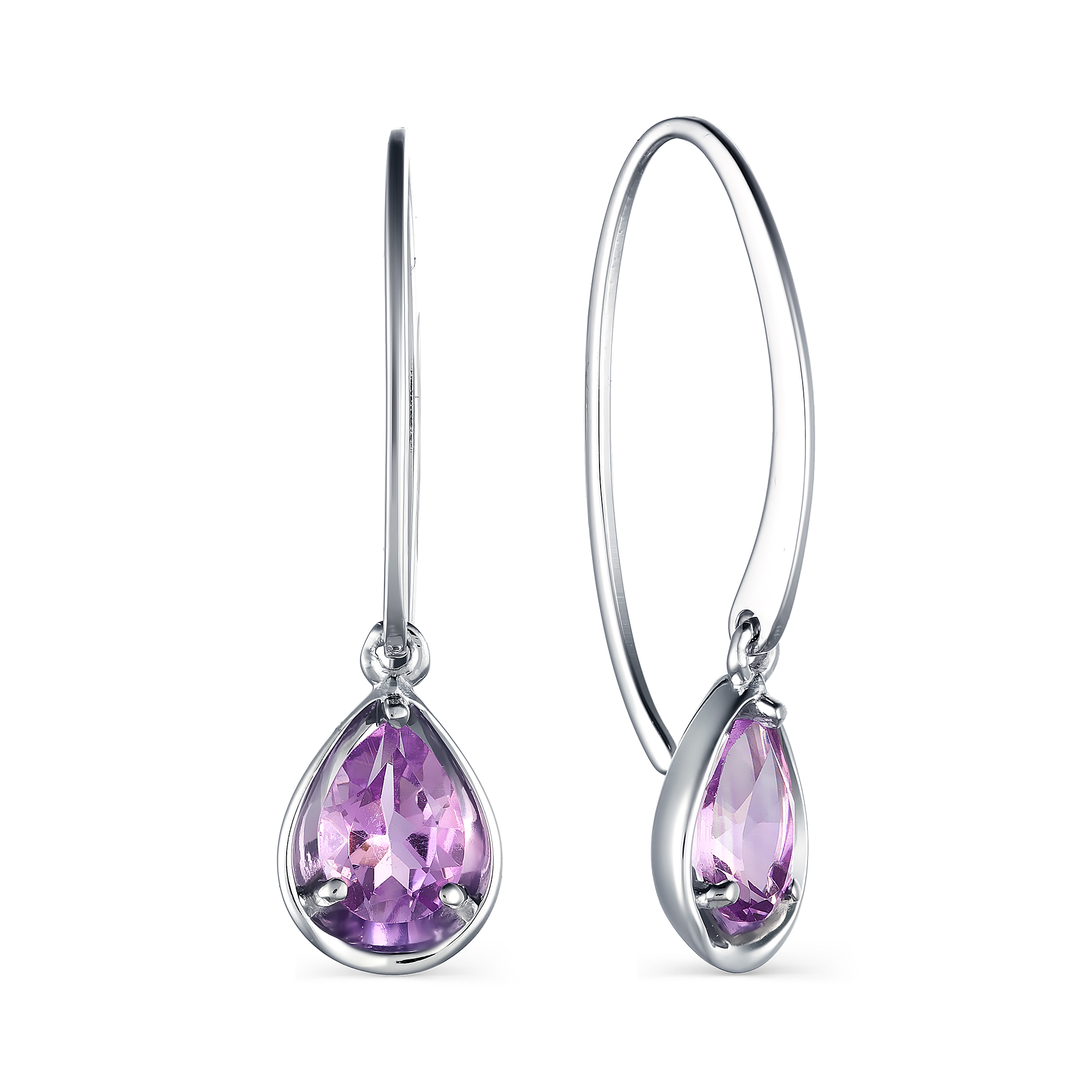 Серьги из серебра 925 с аметистом