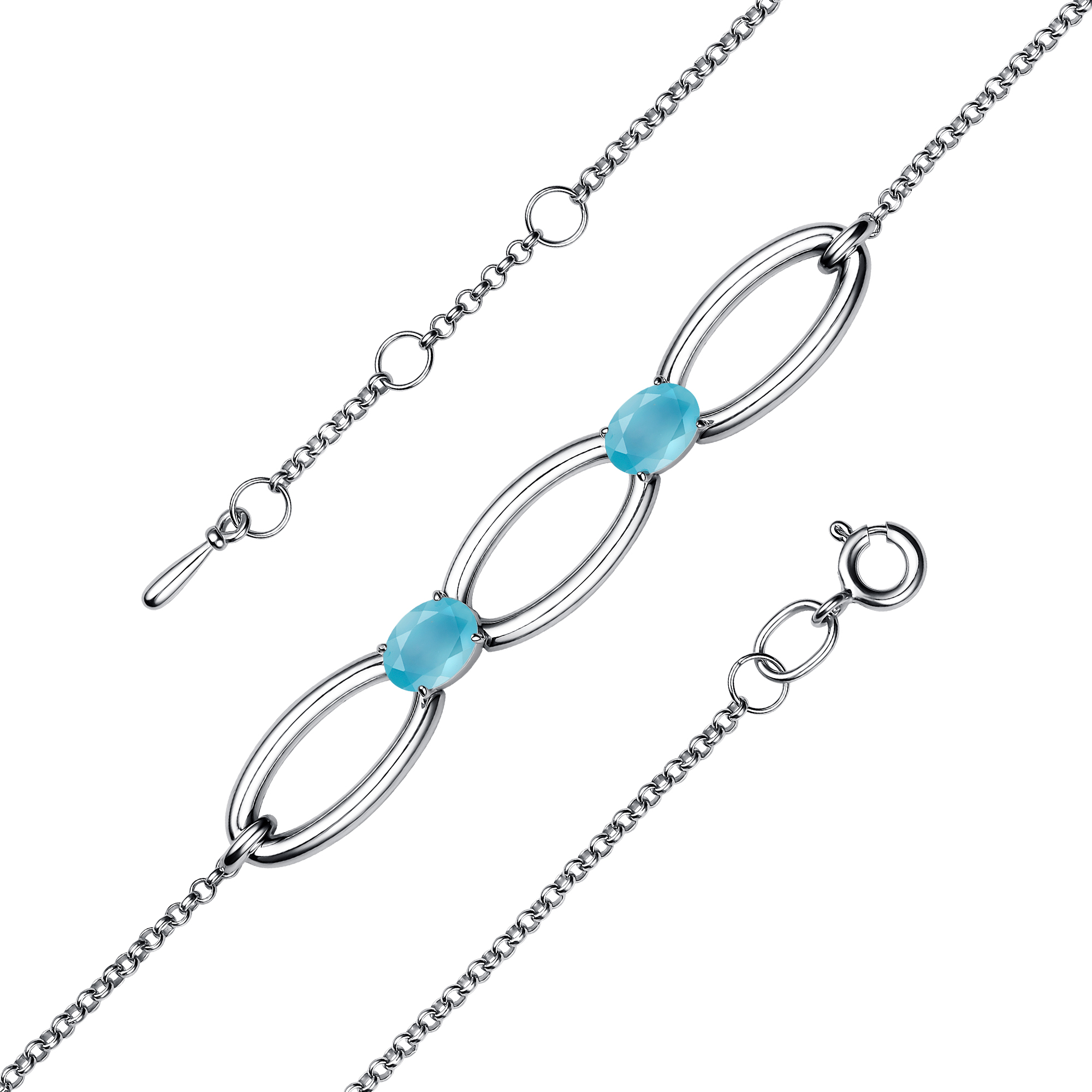 Браслет из серебра 925 с агатом