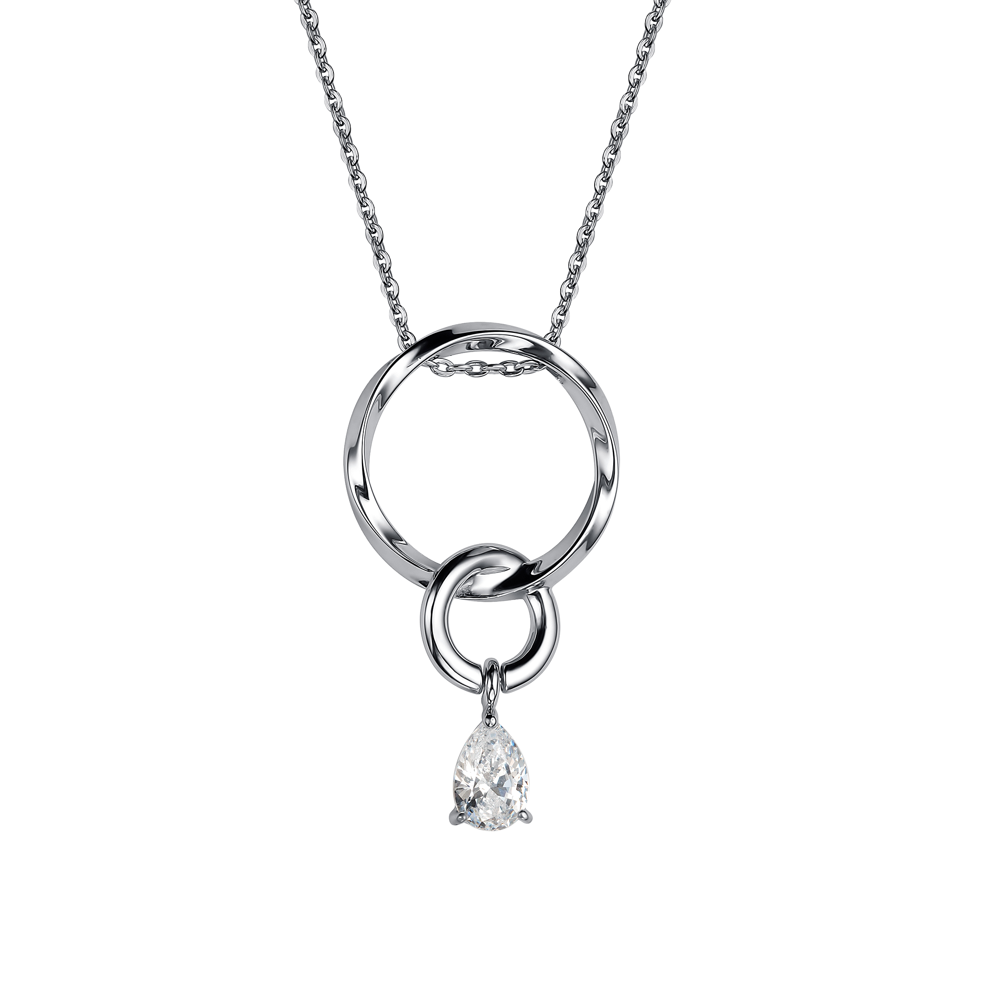 Колье из серебра 925 с кристаллом