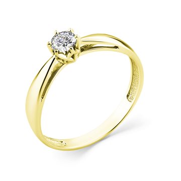 Кольцо из желтого золота 585 с бриллиантом