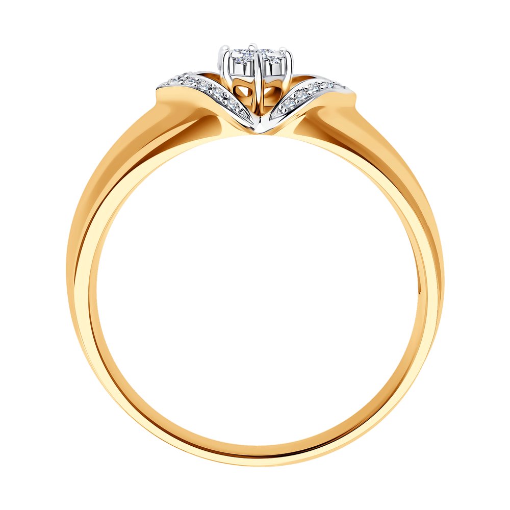 Кольцо из розового золота 585 с бриллиантами