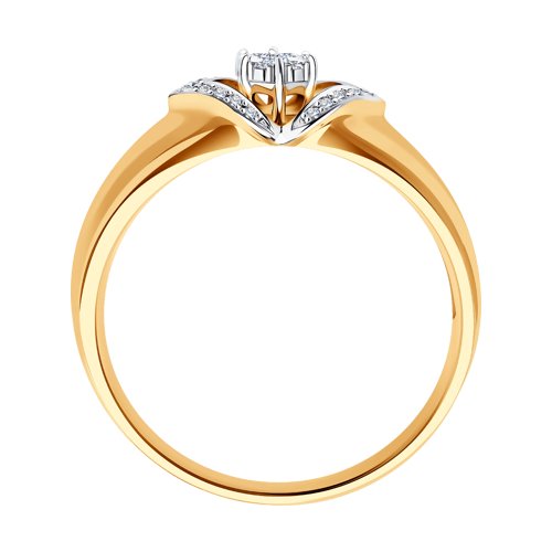 Кольцо из розового золота 585 с бриллиантами