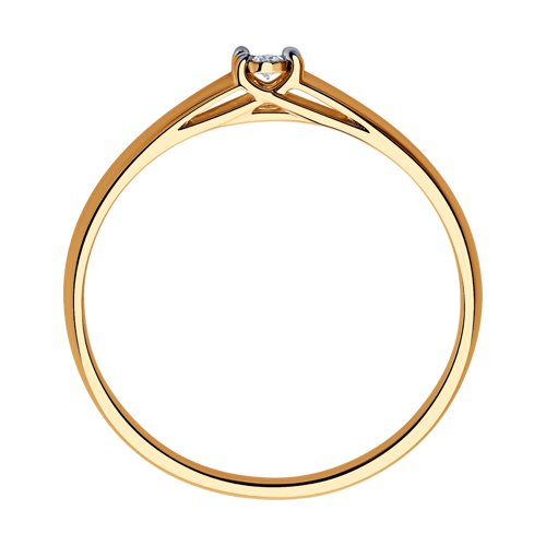 Кольцо из комбинированного золота 585 с бриллиантом
