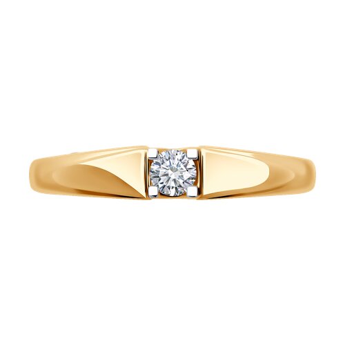Кольцо из красного золота 585 с бриллиантом