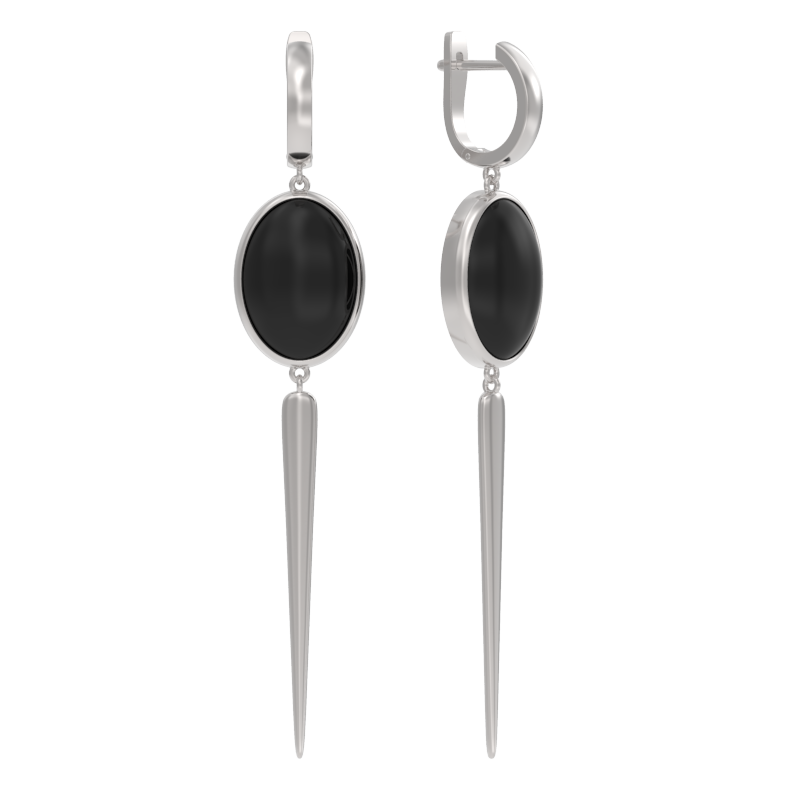 Серьги из серебра 925 с агатом