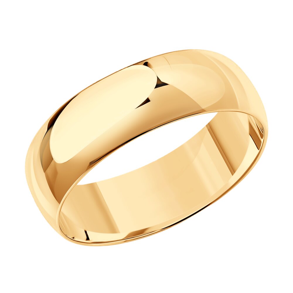 Кольцо обручальное из розового золота 585 без вставок