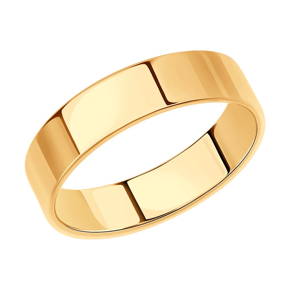 Кольцо обручальное из розового золота 585 без вставок