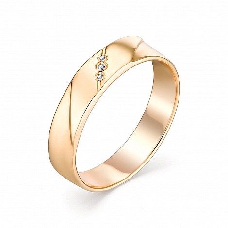 Кольцо из розового золота 585 с бриллиантом