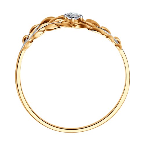 Кольцо из комбинированного золота 585 с фианитом