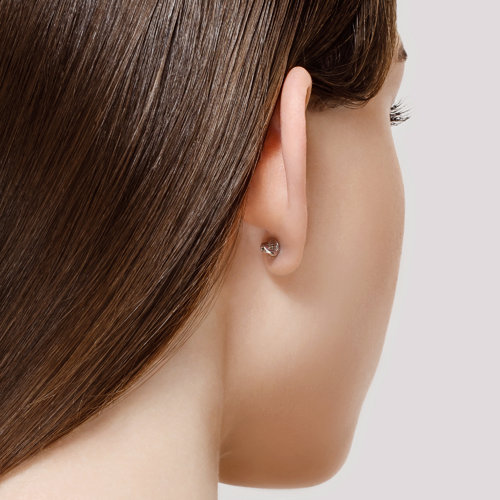 Серьги из белого золота 585 с фианитом