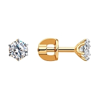 Серьги из красного золота 585 с фианитом