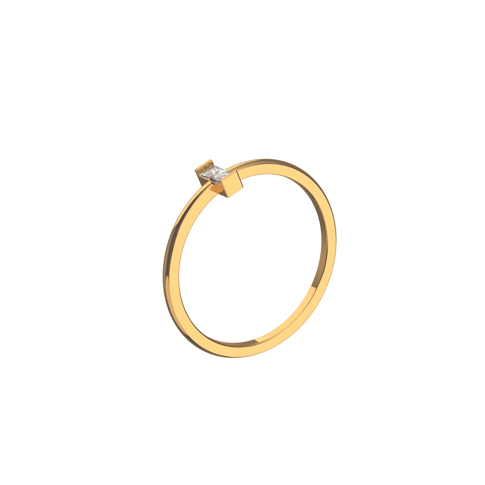 Кольцо из розового золота 585 с фианитом