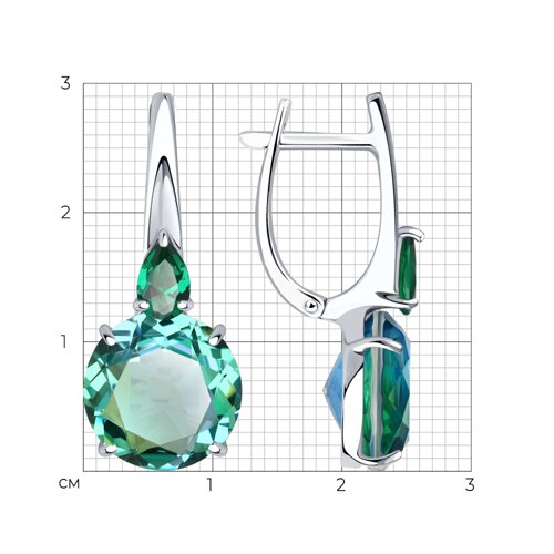 Серьги из серебра 925 с ситаллом