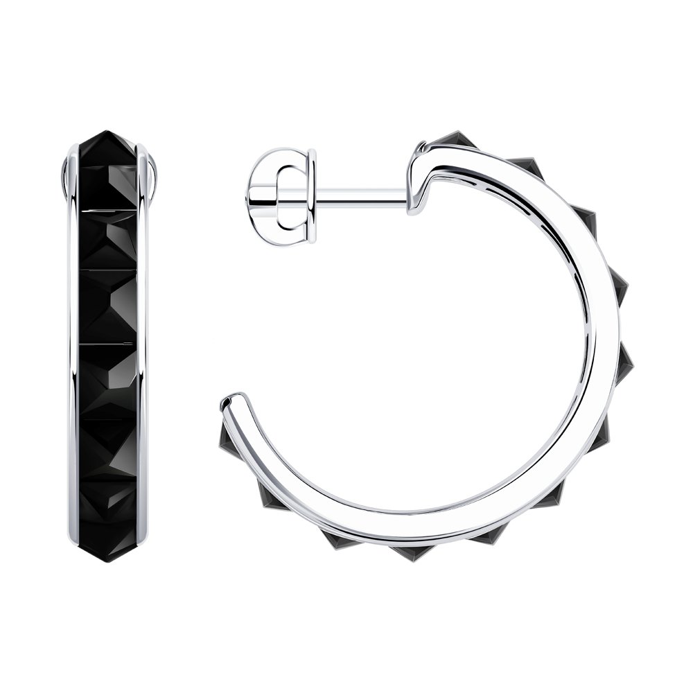 Серьги из серебра 925 с фианитом