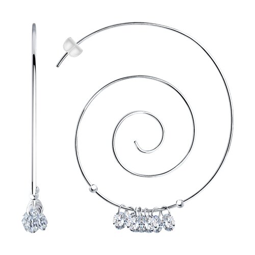 Серьги из серебра 925 с фианитами