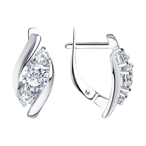 Серьги из серебра 925 с фианитами