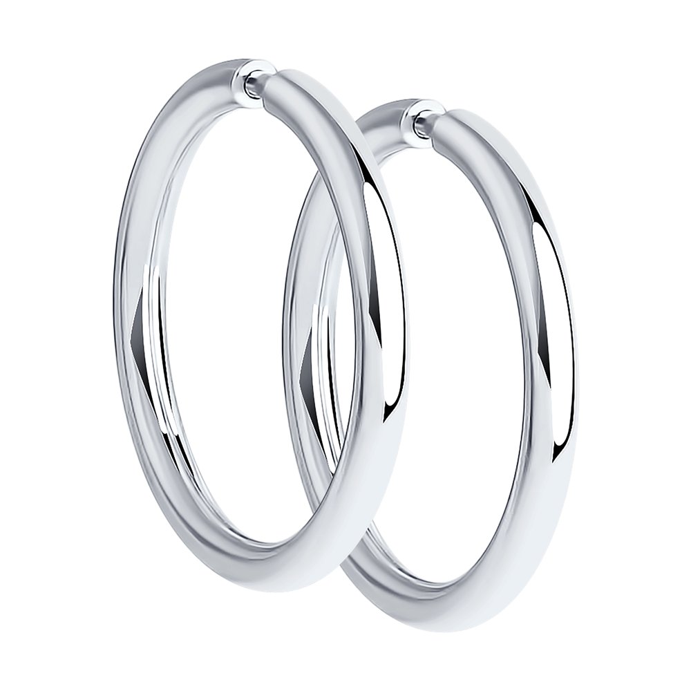 Серьги-конго из серебра 925 без вставок