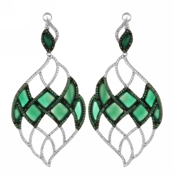 Серьги из серебра 925 с агатом