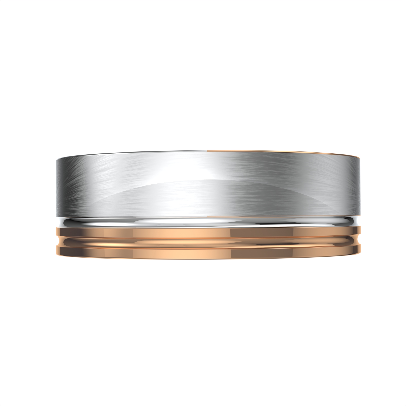 Кольцо обручальное из комбинированного золота 585 без вставок