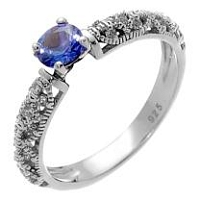 Кольцо из серебра 925 с танзанитом