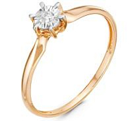 Кольцо из розового золота 585 с бриллиантом