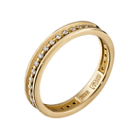 Кольцо обручальное из красного золота 585 с бриллиантами