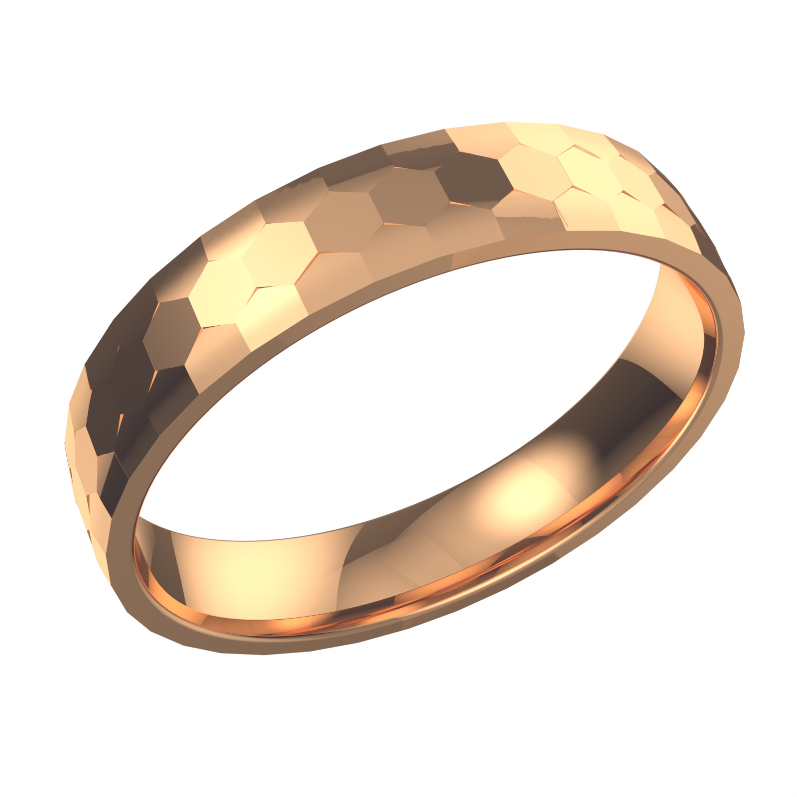 Кольцо обручальное из красного золота 585 без вставок