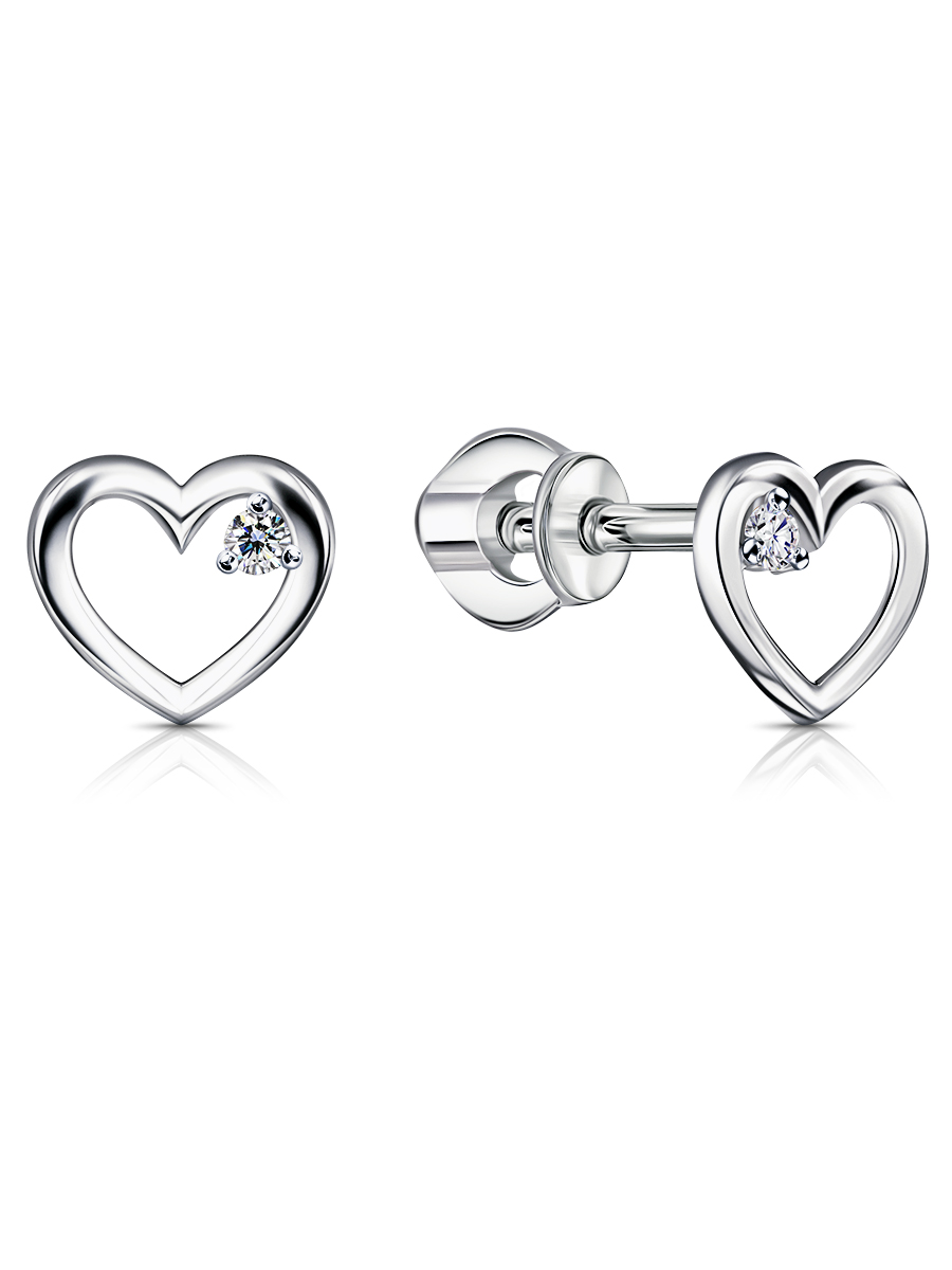 Серьги из серебра 925 с фианитами
